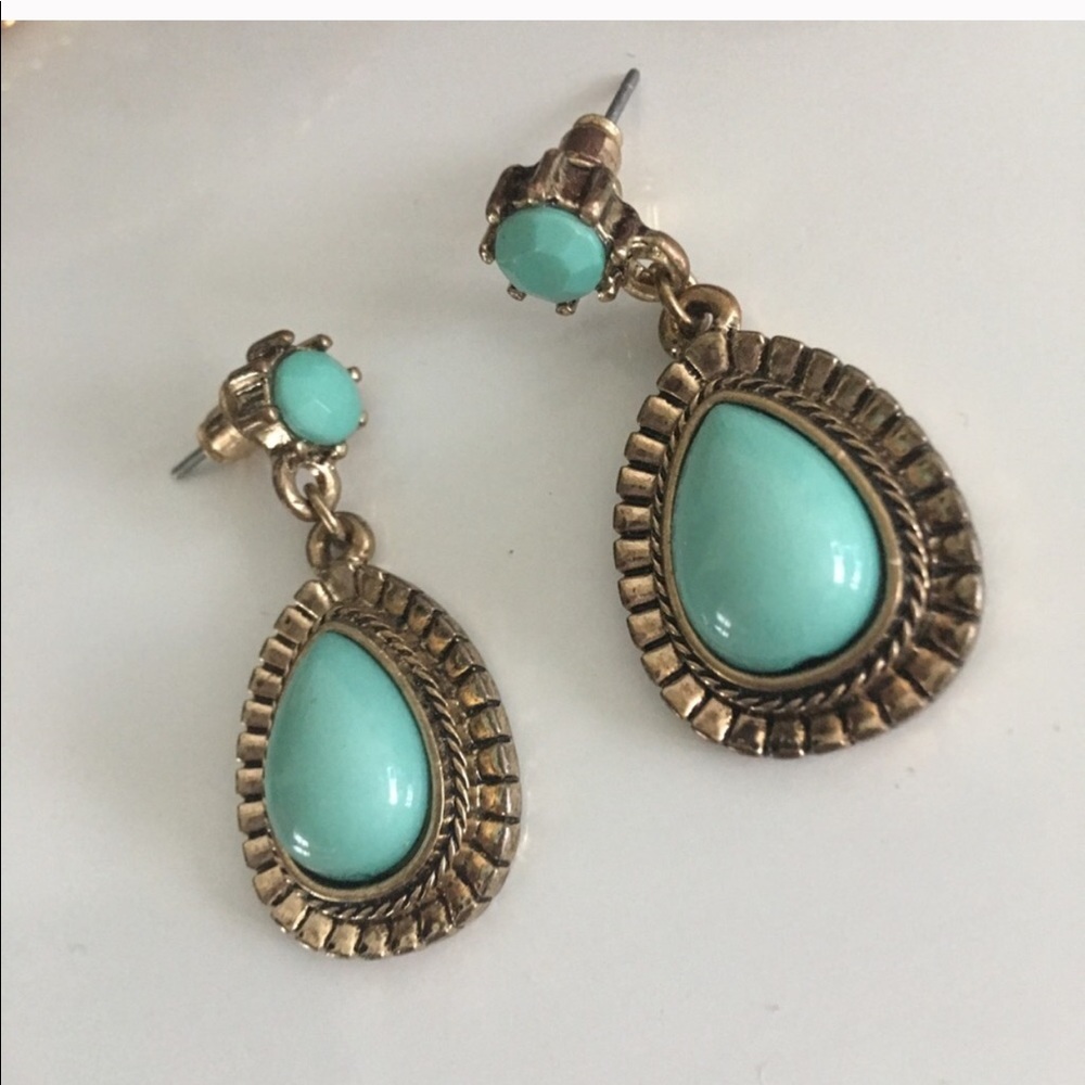 Turquoise and gold Earrings